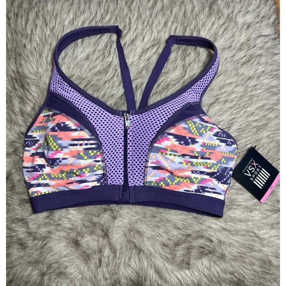 Victoria's Secret VSX Sport front-zip underwire racerback sports bra 34c workout
